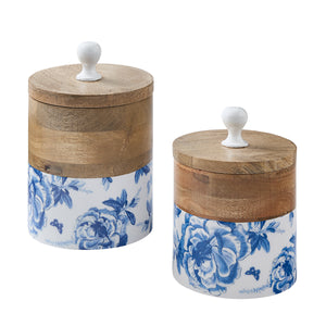 Floral and Flitter Canisters - Set of 2