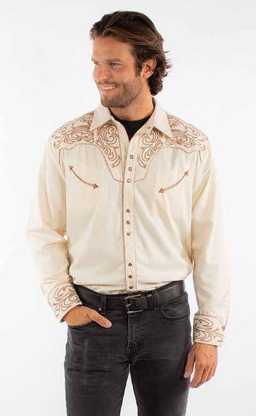 Scully Men's Pick Stitch Yoke/Cuffs Shirt in Four Colors