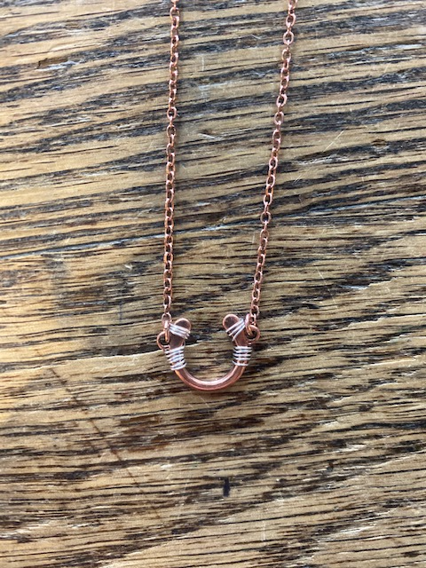 Silver Strike Copper Colored Horseshoe Necklace Set