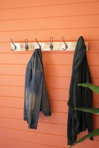 zigzag recycled wood coat rack