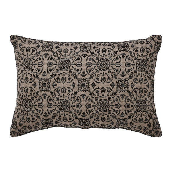 Custom House Black Tan Jacquard Throw Pillow 9.5x14
