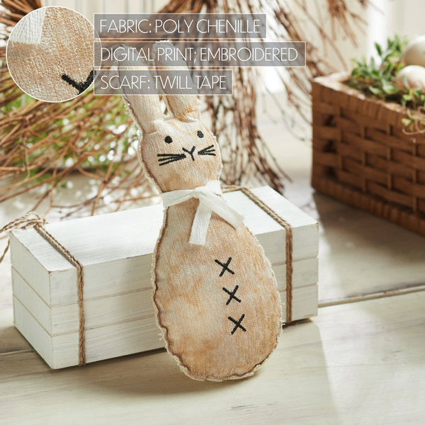 Spring In Bloom Scarfed Primitive Bunny Pillow 12x5