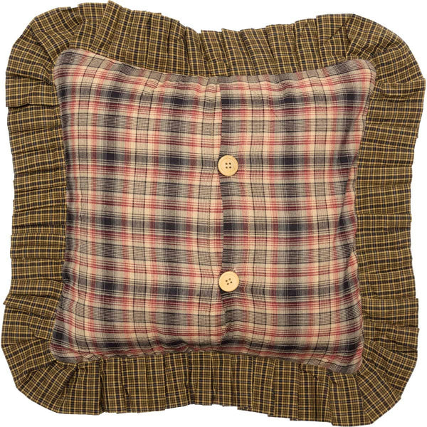 Tea Cabin Patchwork Log Cabin Ruffle Throw Pillow 16x16