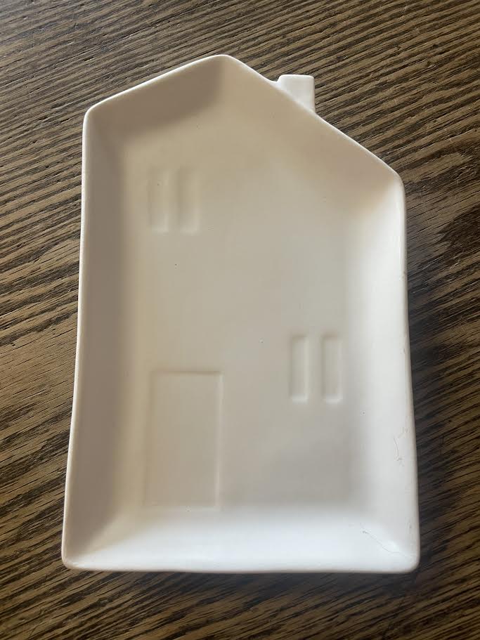 Stoneware House Shape Plate