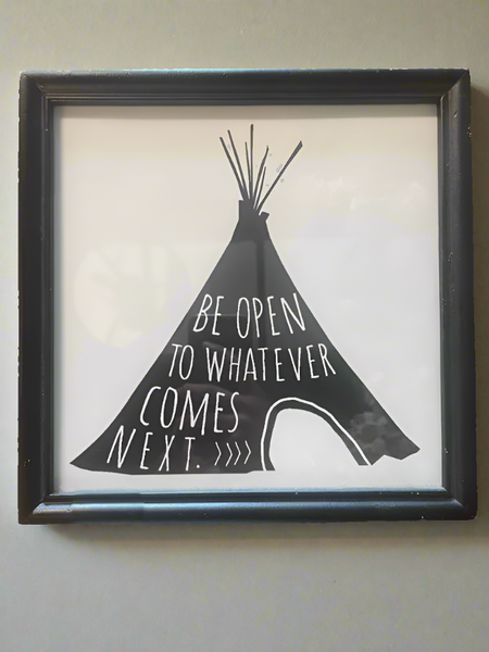 Tee Pee Art w/ Saying Framed