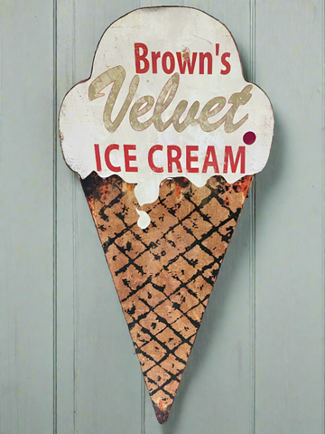 Brown's Velvet Ice Cream Metal Sign