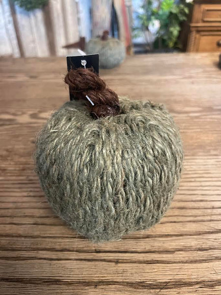 Green Yarn Pumpkin -Two Sizes