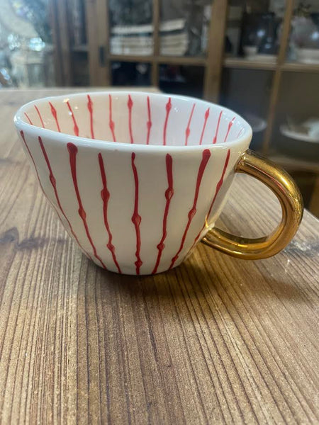 White Mug w/ Red Accents