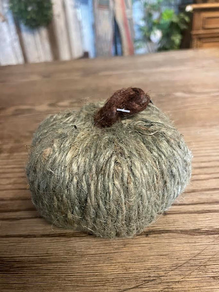 Green Yarn Pumpkin -Two Sizes