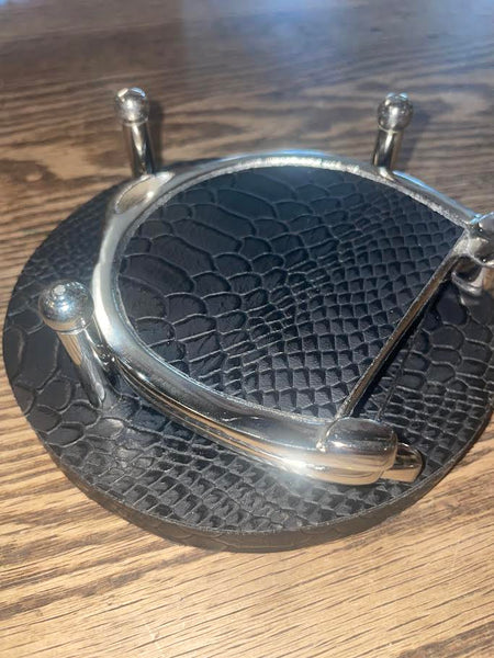 Black Leather Coasters - 4 Pieces