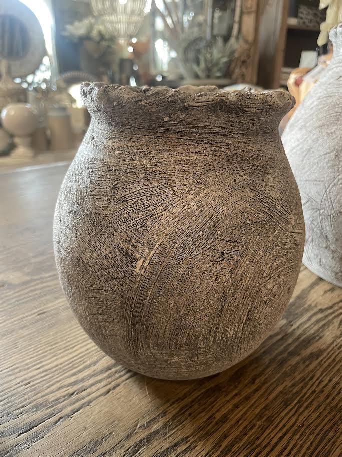 Gray Textured Vase