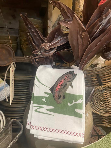 Trout Fishing Kitchen Towel