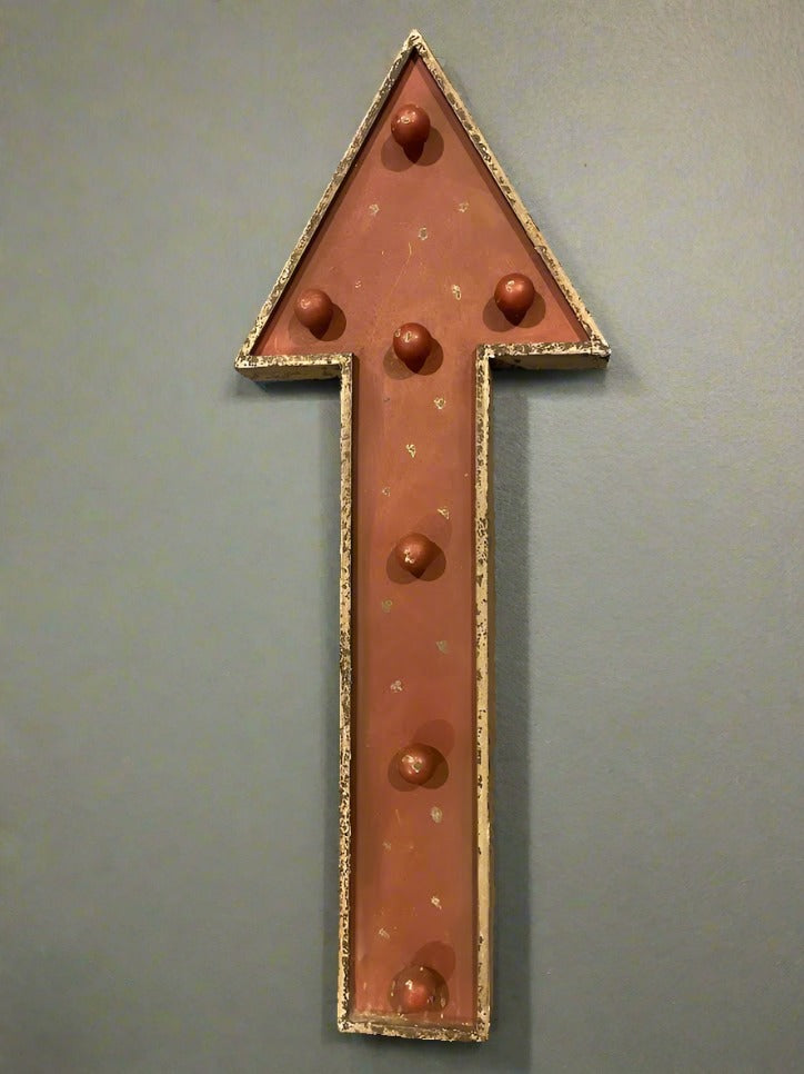 Red Rustic Arrow Sign