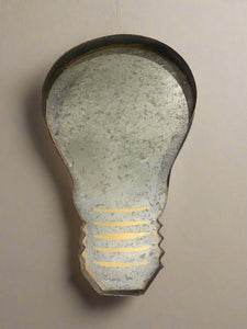 Galvanized Light Bulb Sign