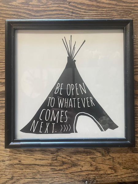 Tee Pee Art w/ Saying Framed