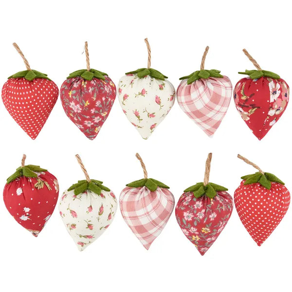 Fabric Strawberries in Basket