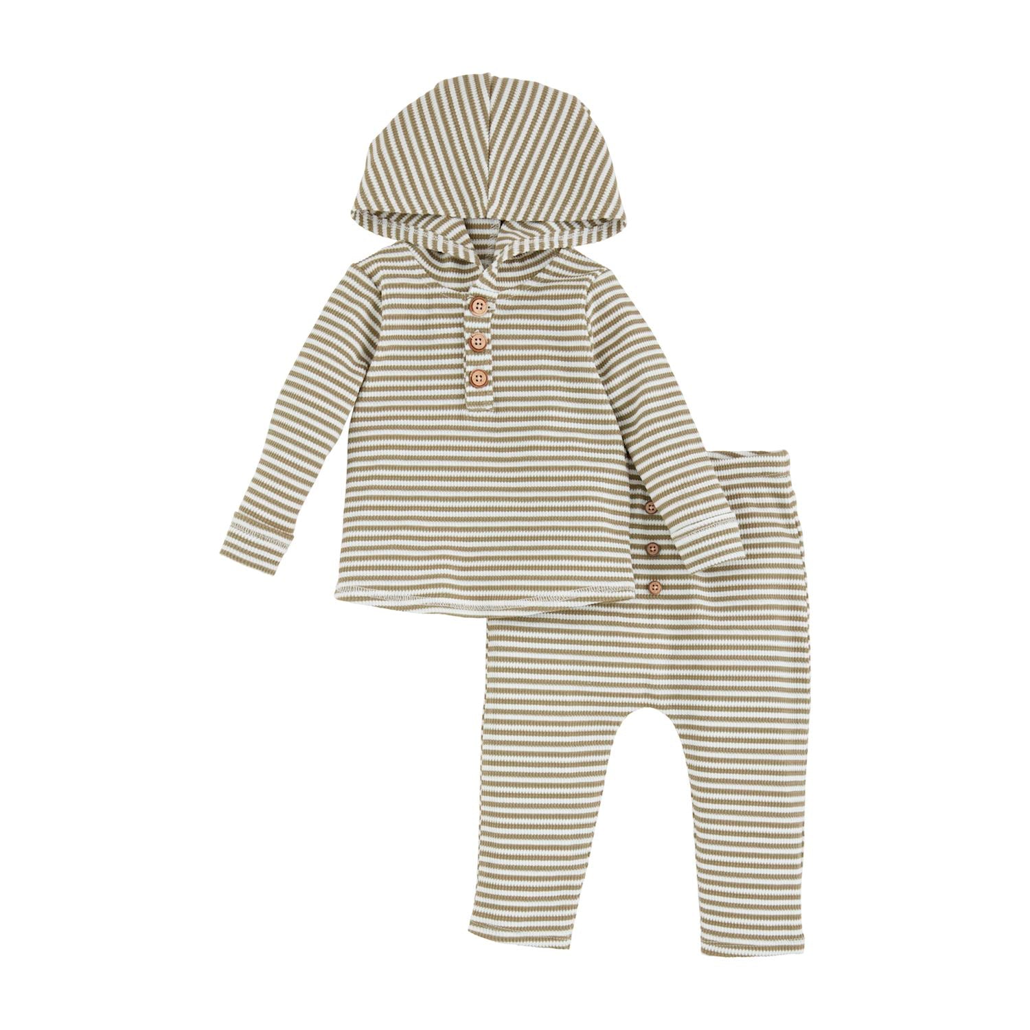 GREEN STRIPE HOODIE & PANT SET