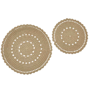 LACE ACCENT MAT - SET OF 2 - OATMEAL