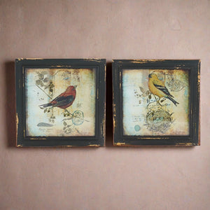 10 INCH ASSORTED SQUARE FRAMED BIRD PRINTS 2 Options
