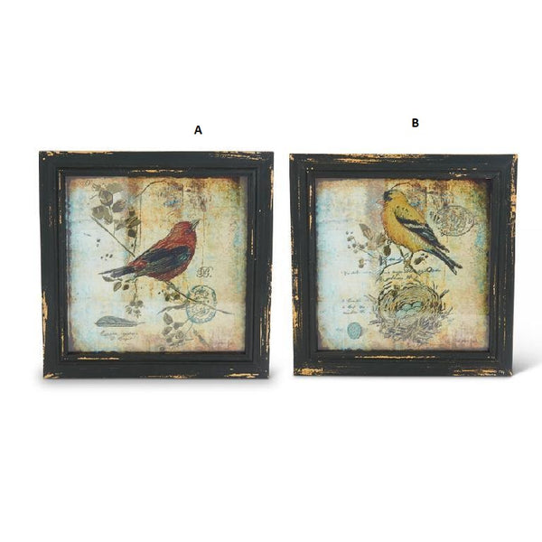 10 INCH ASSORTED SQUARE FRAMED BIRD PRINTS 2 Options