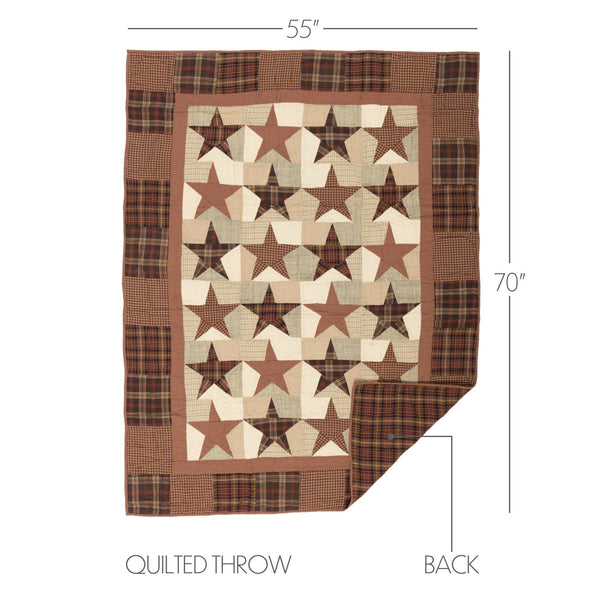 Abilene Star All Cotton Quilted Patchwork Throw Blank 55x70