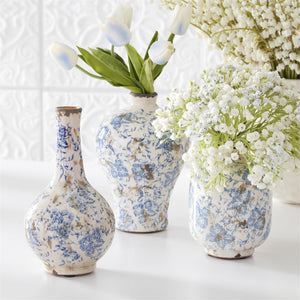 BLUE AND WHITE CERAMIC VASES 3 Style Options