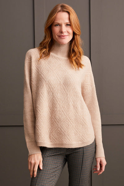 Tribal TEXTURED MOCK NECK SWEATER