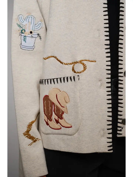 Motif Wool Blend Sweater Jacket