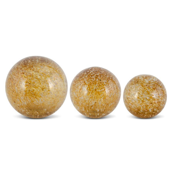 BROWN & GOLD SPECKLED GLASS GLOBES 3 Size Options