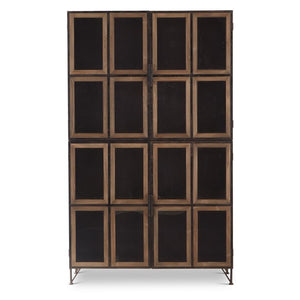 73.5 Inch Dark Metal & Wood Modern Cabinet