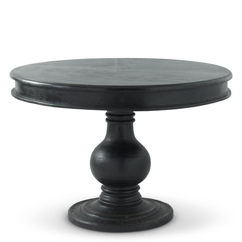 47 INCH ROUND BLACK WOOD DINING TABLE Pick up only