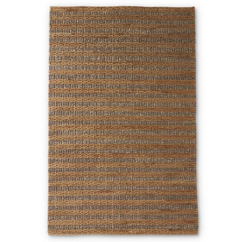 HANDCRAFTED TAN & GRAY WOVEN AREA RUG (8X10) Pick up only