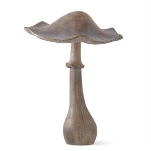 23 INCH GRAY WASHED BROWN RESIN MUSHROOM - Pick Up Only