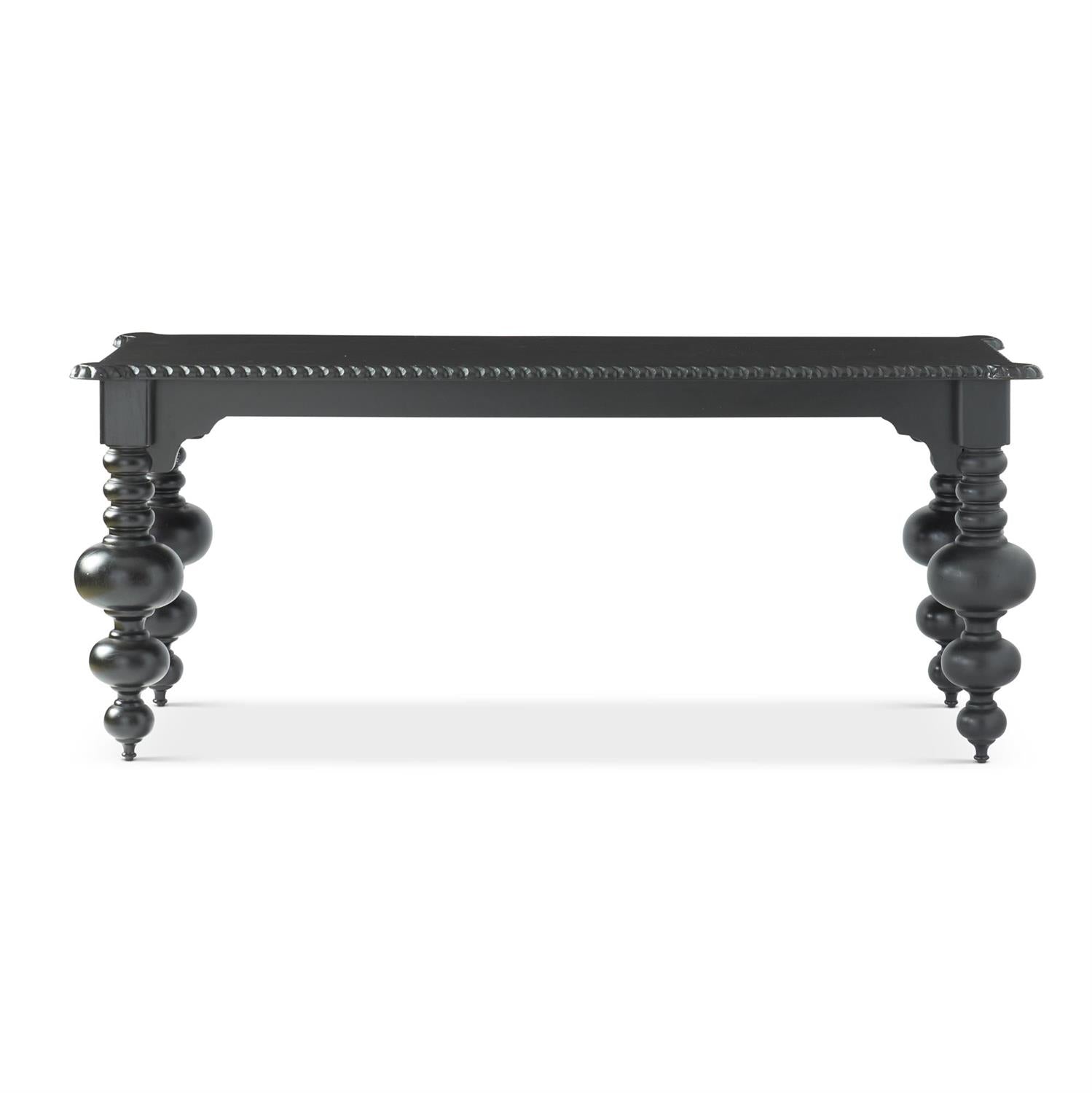 72 Inch Black Acacia Wood Turned Leg Console Table***Pick Up Only