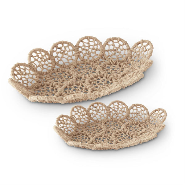 ron Framed Jute Braided Nesting Trays 2 Size Options