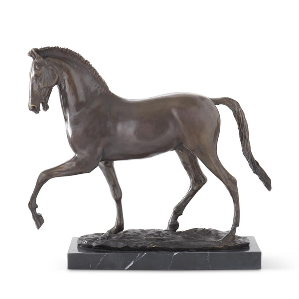 20.5 Inch Horse Bronze Sculpture on Marble Base