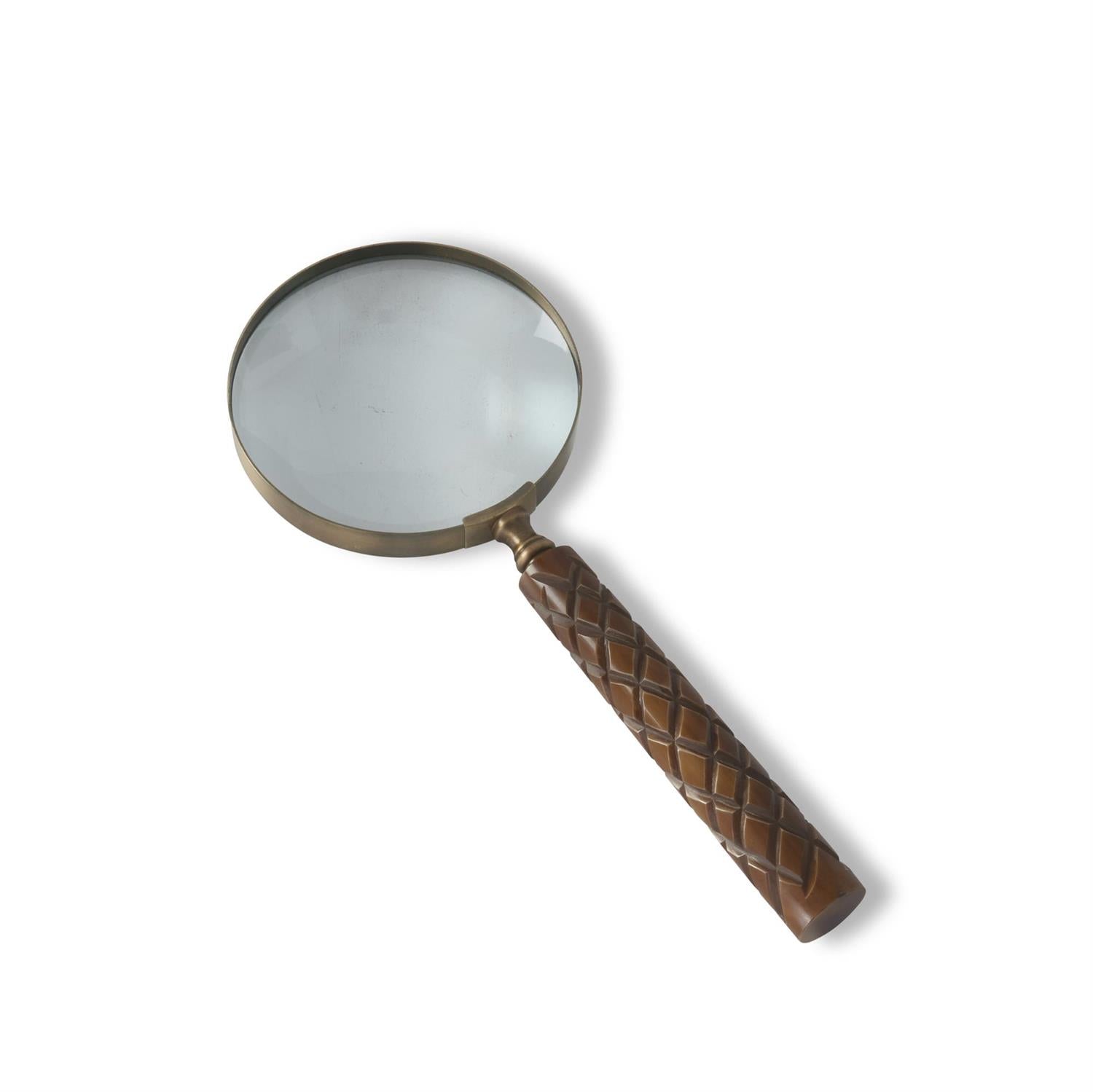 9.75 Inch Brown Resin Magnifying Glass