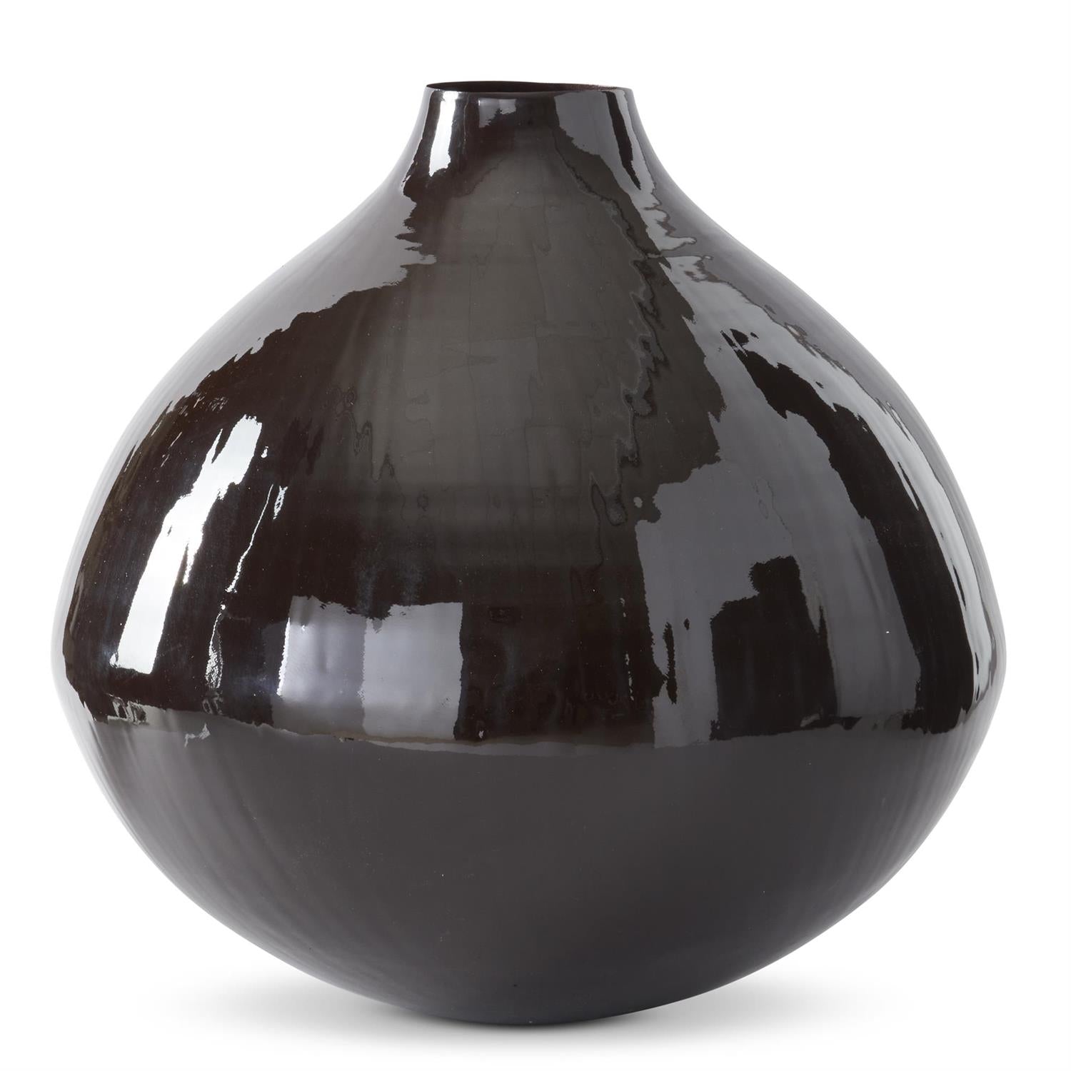 23.5 Inch Dark Brown Metal Vase