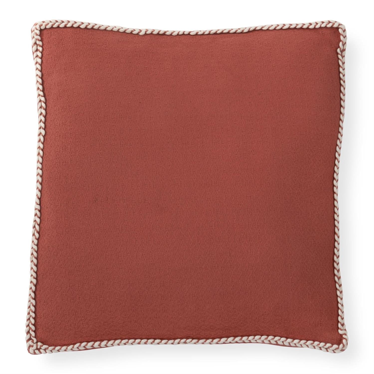 18 Inch Rust Woven Cotton Square Pillow