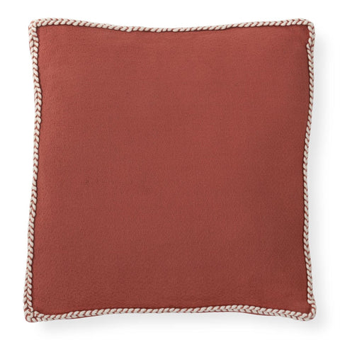 18 Inch Rust Woven Cotton Square Pillow