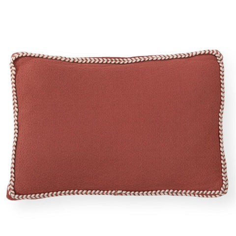 12 Inch Rust Woven Cotton Lumbar Pillow