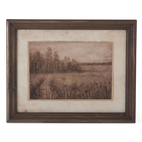 Set Of 4 19.75 Inch Dark Fir Wood Framed Naturescape Prints (4 Styles)