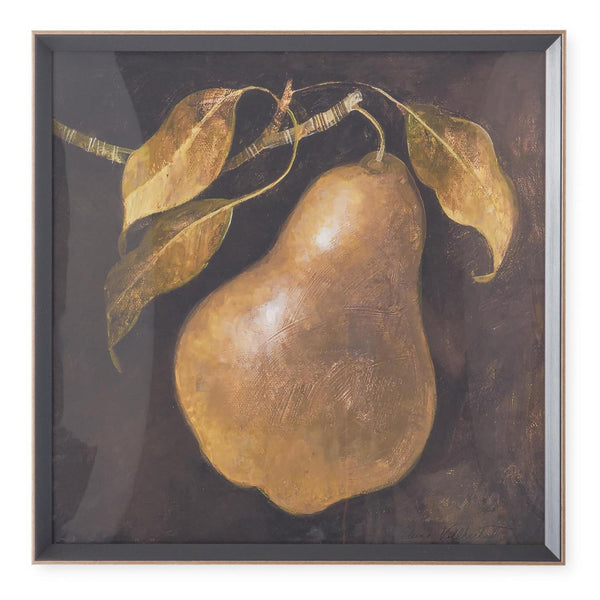 Set Of 4 25 Inch Black & Gold Framed Fruit Prints (4 Styles)