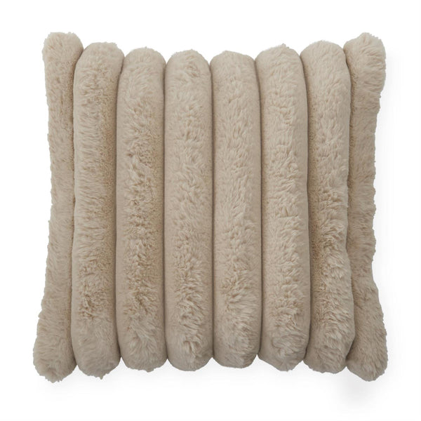 18 Inch Tan Vegan Fur Pillow