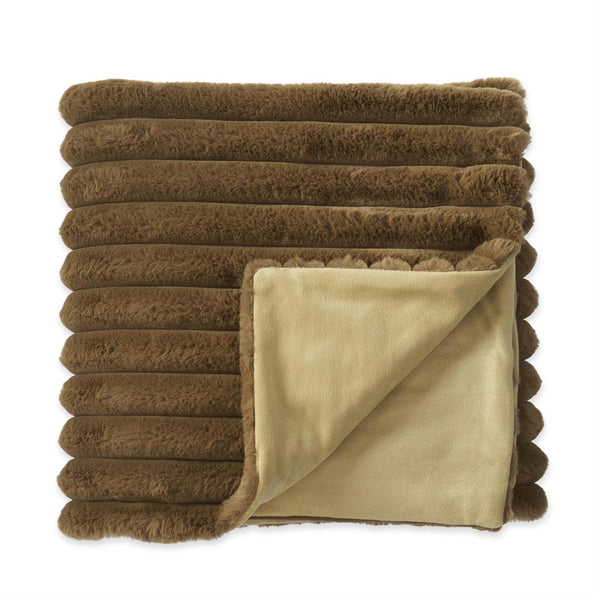 60 Inch Olive Green Faux Fur Throw Blanket