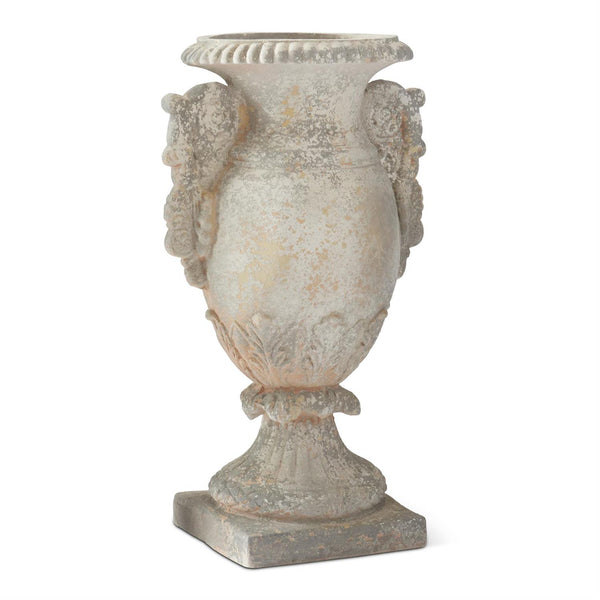 23.5 Inch Weathered Gray w/Cream & Peach Urn