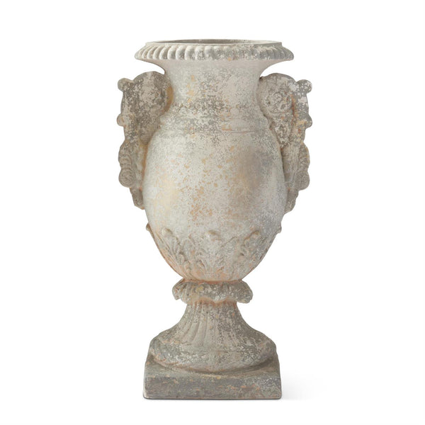 23.5 Inch Weathered Gray w/Cream & Peach Urn