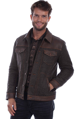 Scully Men's Leather Trim and Cotton Lined Jacket