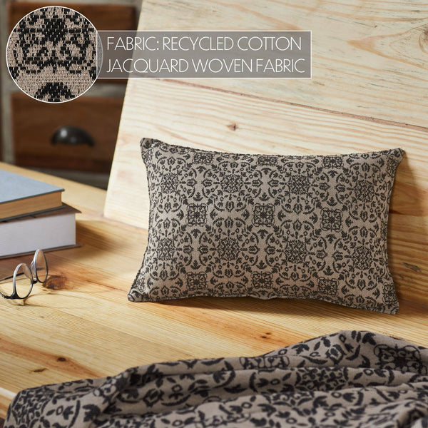 Custom House Black Tan Jacquard Throw Pillow 9.5x14
