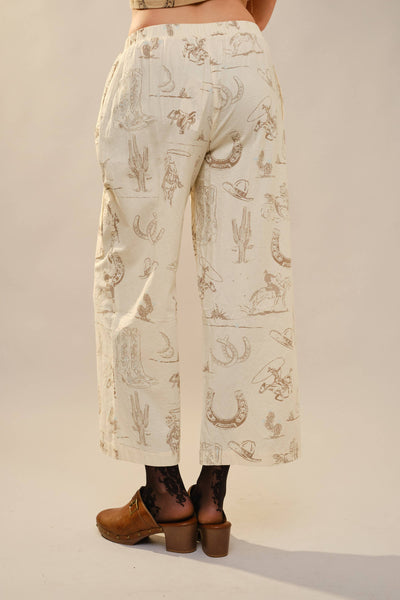 36942P - Western Motif Wide Leg Pants